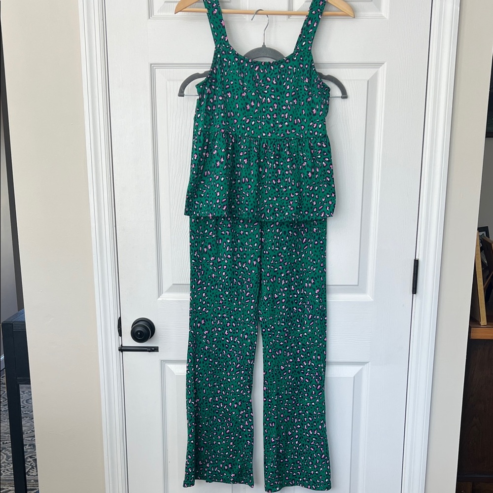 NWOT Loungewear Pajama Set — Leopard 🐆 Pink and Green Patterned
